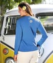 Volkswagen Be Happy - Blue Hawaii Dyed Long Sleeve Crewneck T-Shirt