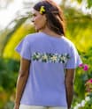 Plumeria Garland - Lavender Dyed Short Sleeve Scoop Neck T-Shirt