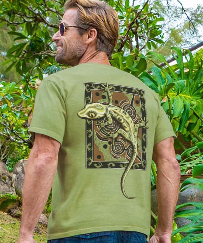 Gecko Mosaic - Hemp Dyed Short Sleeve Crewneck T-Shirt