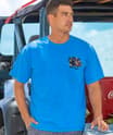 Brave Eagle Flag - Blue Hawaii Dyed Short Sleeve Crewneck T-Shirt