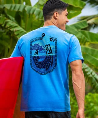 Lawaia Makau Ulua - Blue Hawaii Dyed Short Sleeve Crewneck T-Shirt
