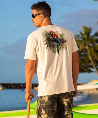 Camo Parrot - Coconut Dyed Short Sleeve Crewneck T-Shirt