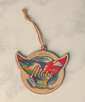 Rainbow Whale Tail - Maplewood Ornament