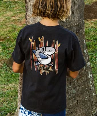 Sharka™ Surfboards - Black Short Sleeve Crewneck T-Shirt