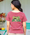 Hawaiian Humane Society Cat Cafe - Paradise Red Dyed Short Sleeve Scoop Neck T-Shirt