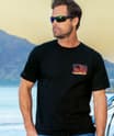 Flag Sunset - Black Short Sleeve Crewneck T-Shirt