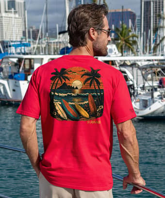 Papara Sunset - Cherry Dyed Short Sleeve Crewneck T-Shirt