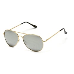 WearMe Pro Silver Frame Gold Lens Sunglasses