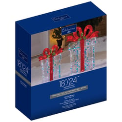 Celebrations Blue LED Cool White Giftboxes 18 in. and 24 in. Yard Decor