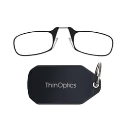 ThinOptics Always With You Black +2.50 Strength Unisex Reading Glasses with Keychain Case