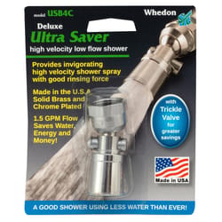 Whedon SaverShower Chrome Brass 2 settings Showerhead 1.5 gpm