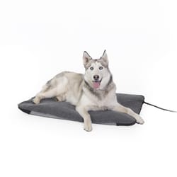 K&H Pet Prodcuts Lectro-Soft Gray Fleece Heated Pet Bed 25 in. W X 36 in. L