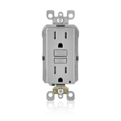 Leviton 15 amps 125 V Duplex Gray GFCI Outlet 5-15R 1 pk