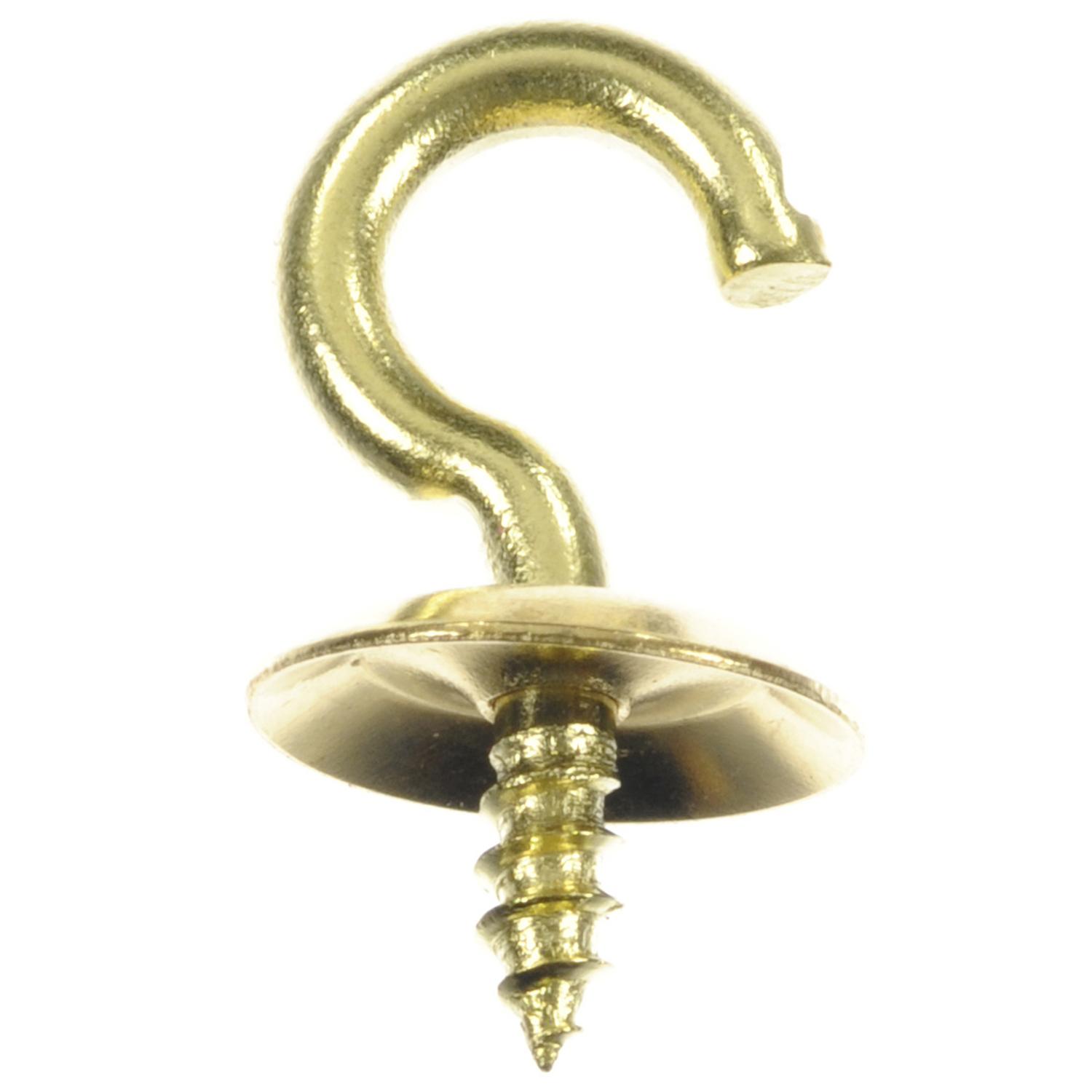 Ace Small Bright Brass Gold Brass Cup Hook 8 lb 100 pk - 01-3477-464 - Hardware Fasteners  sku 01-3477-464