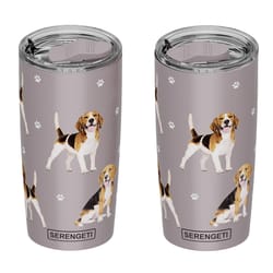 Serengeti 20 oz Gray BPA Free Beagle Insulated Tumbler