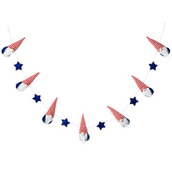 Glitzhome Patriotic Garland Polyester 1 pc