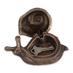 Zingz & Thingz Antique Gold Cast Iron 2.55 in. H X 5.7 in. L X 2.7 in. W Snail Key Hider