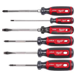 Milwaukee Made In USA Cushion Grip Phillips & Slotted Screwdriver Set 6 pc