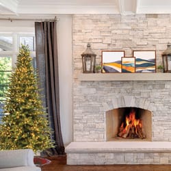 Celebrations 7-1/2 ft. Slim LED 1200 ct Vermont Spruce Christmas Tree
