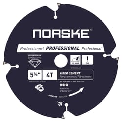 Norske 5-3/8 in. D X 5/8 in. Polycrystalline Diamond Fiber Cement Blade 4 teeth 1 pk