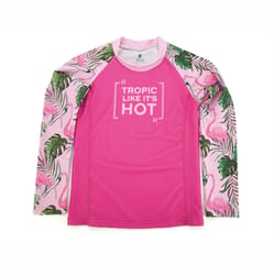 Juice Box M Long Sleeve Youth Pink Swim Tee Rash Guard Shirt