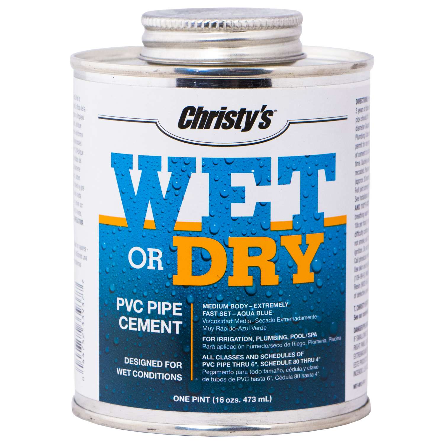 Christy's Wet or Dry Blue Cement For PVC 16 oz Ace Hardware