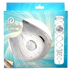 Spinfinity Designs Multi-color Stainless Steel 6.5 in. Crystal Mirror Teardrop Mini Set Outdoor Spin