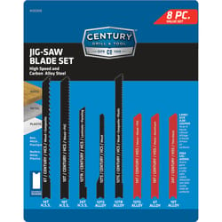 Century Drill & Tool Assorted in. High Alloy Steel Universal Jig Saw Blade Set Assorted TPI 8 pk