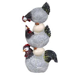 WindyWings Multicolored Resin 12.5 in. H X 6 in. L X 3.5 in. W Stacked Chicken and Egg Statue