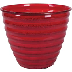 Robert Allen Avondale 13 in. W Metal Planter Autumn Blaze Red