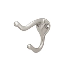 Ives Medium Bright Nickel Aluminum 1-1/4 in. L Coat/Hat Hook 1 pk