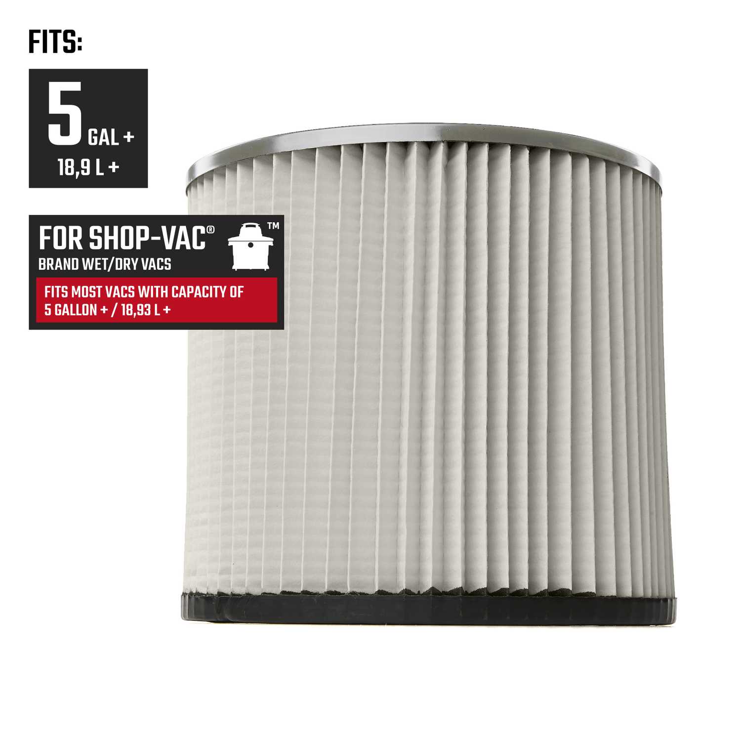 Craftsman 8 in. L x 7 in. W Wet/Dry Vac Cartridge Filter 5 gal. 1 pc