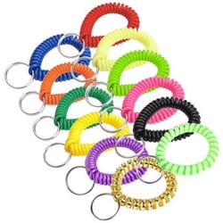 Lucky Line 2 in. D Vinyl Assorted Split Wrist Coil Keychain