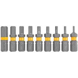 DeWalt Max Fit Hex 1 in. L Screwdriver Bit Set Steel 9 pk