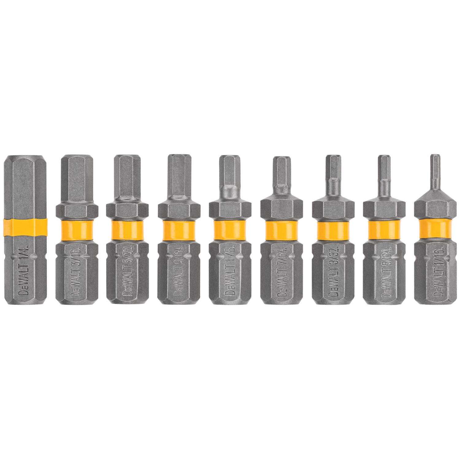 DeWalt Max Fit Hex 1 in. L Screwdriver Bit Set Steel 9 pk Ace