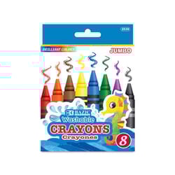 Bazic Products Jumbo Washable Assorted Color Crayons 8 pk
