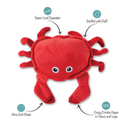 Pet Shop by Fringe Studio Red Plush Just A Little Crabby Dog Toy 1 pk