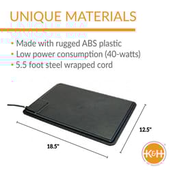 K&H Pet Prodcuts Black Heated Pet Mat 12.5 in. W X 18.5 in. L