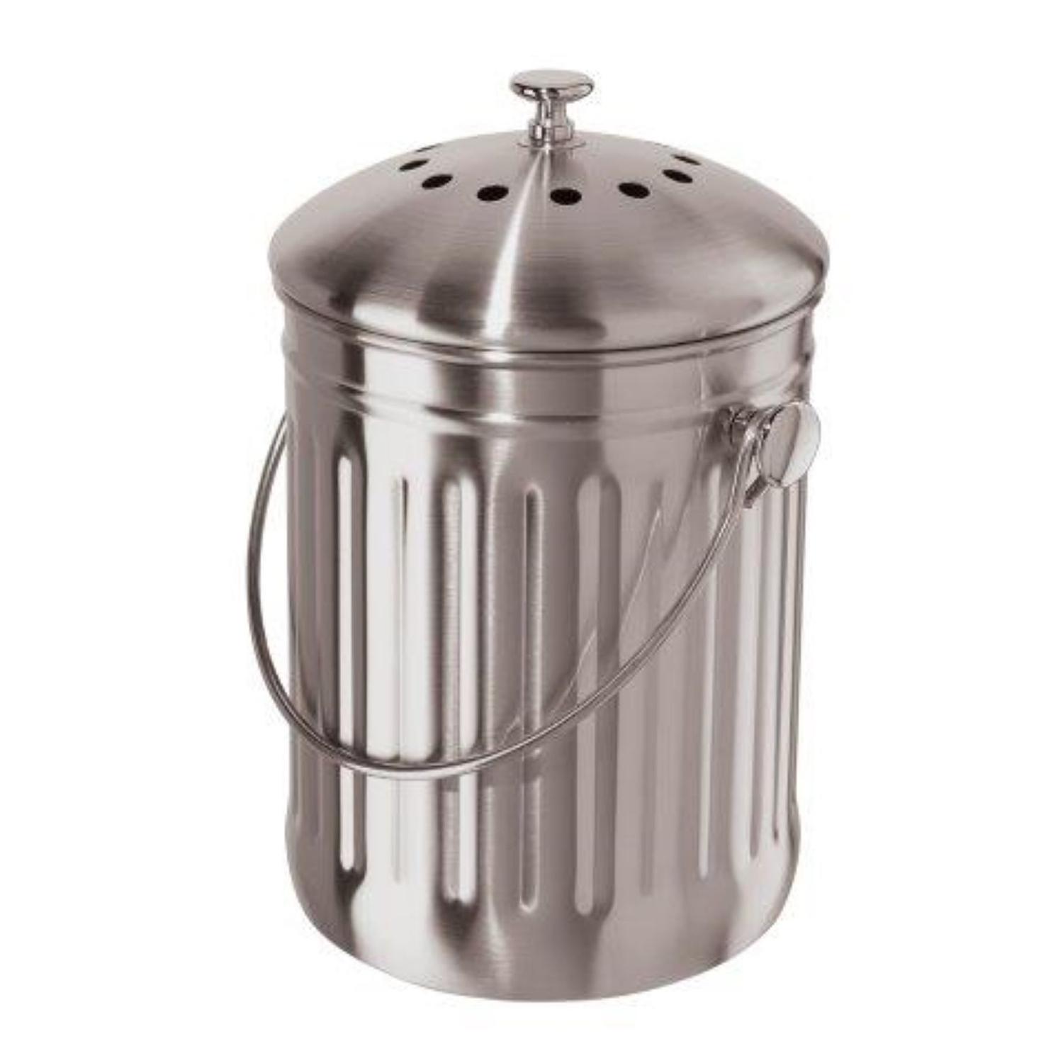 OGGI Silver Stainless Steel Compost Pail 3.8 L Sansujyuku sansujyuku.com