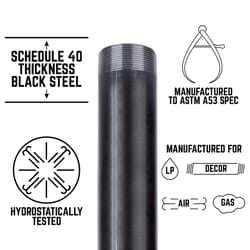 STZ Industries 4 in. MIP each X 4 in. D Black Steel 12 in. L Nipple