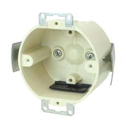 Allied Moulded 14 cu in Round Fiberglass 1 gang Outlet Box Beige