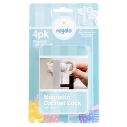 Regalo White Plastic Magnetic Cabinet Locks 4 pk