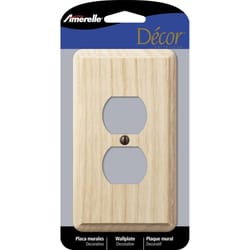 Amerelle Contemporary Unfinished Beige 1 gang Wood Duplex Wall Plate 1 pk