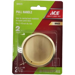 Ace 2.13 in. L Brass-Plated Gold Steel Door Finger Pull