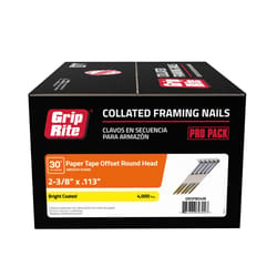 Grip-Rite 2-3/8 in. L Angled Strip Bright Framing Nails 30 deg 4000 pk