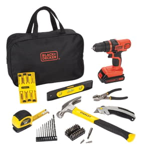Black and Decker Stanley 66 tool 20 volt Cordless Drill Driver and Home Project Kit 