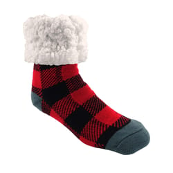 Pudus Lumberjack Unisex Classics One Size Fits Most Slipper Socks Red