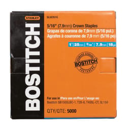 Bostitch 5/16 in. W X 1 in. L 18 Ga. Narrow Crown Staples 5000 pk