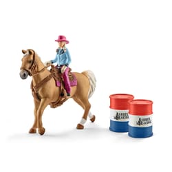 Schleich Farm World Barrel Race Horse/Cowgirl 6 pc
