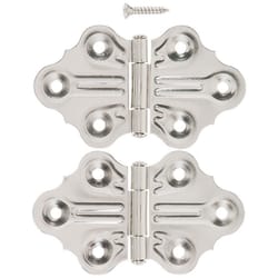 Ace 1.4 in. W X 1-1/4 in. L Nickel Steel Cabinet Hinge 2 pk